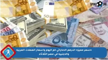 «سعر مميز» الدرهم الإماراتي كم اليوم وأسعار العملات العربية والأجنبية في مصر الثلاثاء